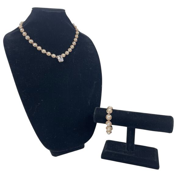 Eddie Borgo Freshwater Pearl Necklace & Bracelet 2pc Set Rose Gold - Picture 2 of 16